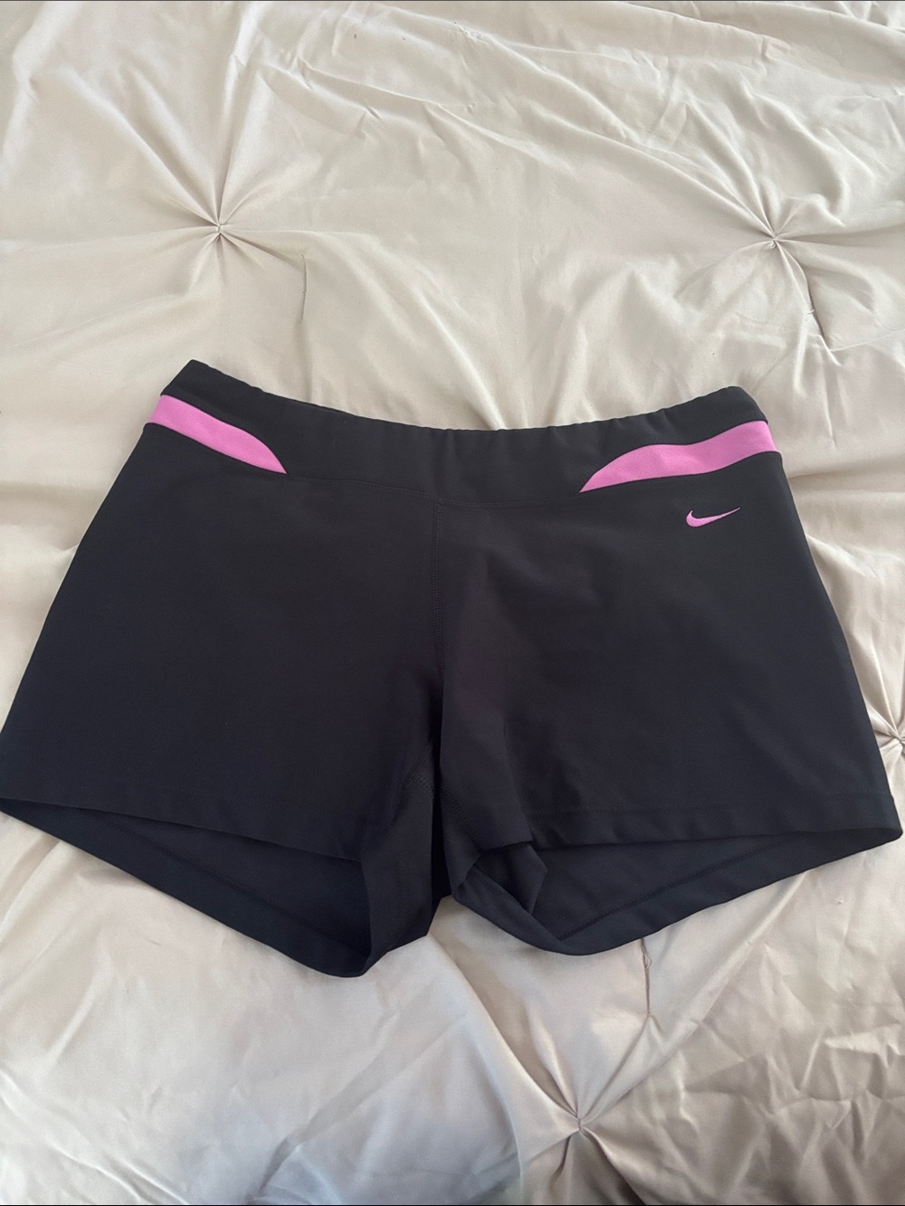 Nike Black Athletic Shorts with Pink Accents